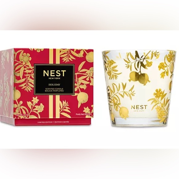 Empty Nest Holiday 3 Wick Limited Edition Gold Detail Candle Vessel & Box - Picture 6 of 7